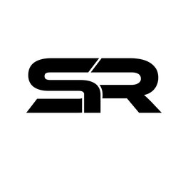 Initial 2 letter Logo Modern Simple Black SR
