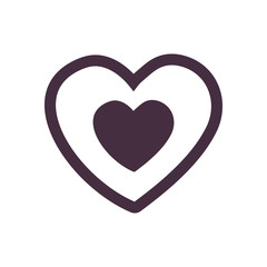 Little heart inside heart line style icon vector design