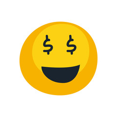 money emoji face flat style icon vector design