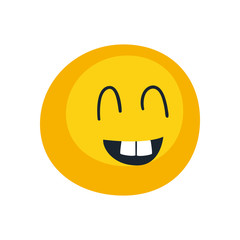 Happy emoji face flat style icon vector design