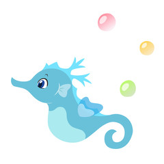 かわいいタツノオトシゴのイラスト