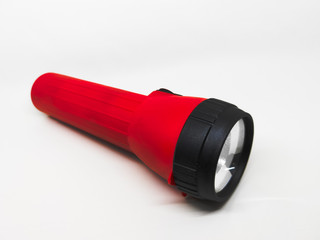 red flashlight on white background