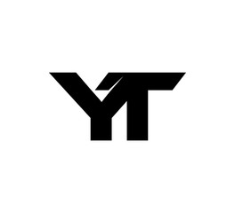 Initial 2 letter Logo Modern Simple Black YT
