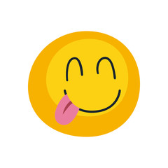 yum emoji face flat style icon vector design