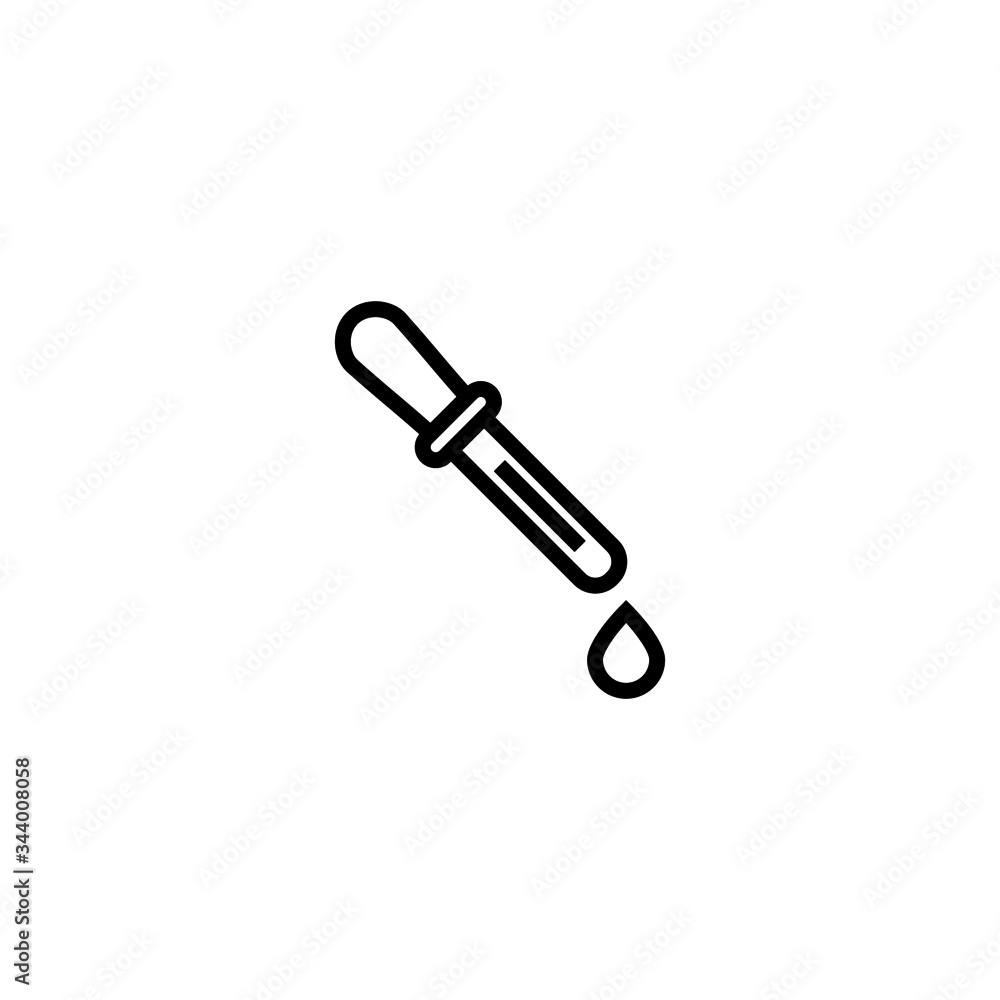 Poster pipette vector icon in linear, outline style isolated on white background