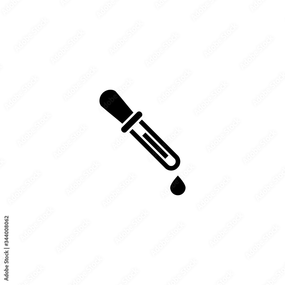 Poster pipette vector icon in black flat shape design isolated on white background