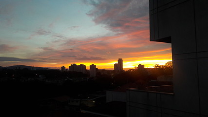 sunset over the city