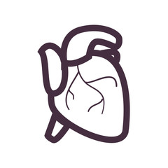 Heart organ line style icon vector design
