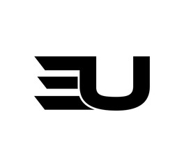 Initial 2 letter Logo Modern Simple Black EU