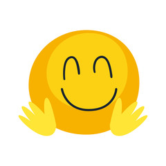 Happy emoji face flat style icon vector design