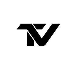 Initial 2 letter Logo Modern Simple Black TV