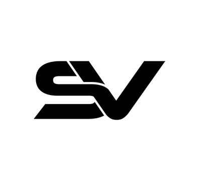Initial 2 letter Logo Modern Simple Black SV