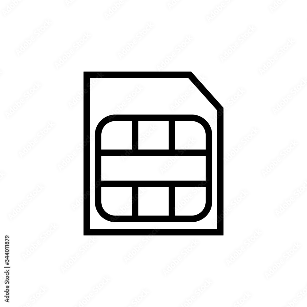 Poster sim vector icon in outline, linear style isolated on white background