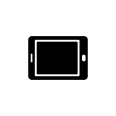Tablet electronic device vector icon in black flat shape design isolated on white background