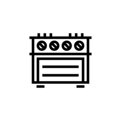 Stove vector icon in outline, linear style isolated on white background