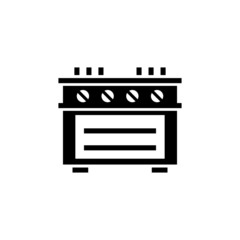 Stove vector icon in black flat shape design isolated on white background