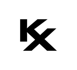 Initial 2 letter Logo Modern Simple Black KX