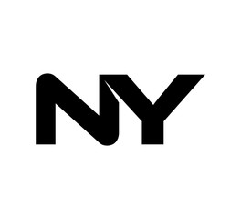 Initial 2 letter Logo Modern Simple Black NY