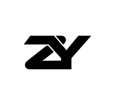 Initial 2 letter Logo Modern Simple Black ZY