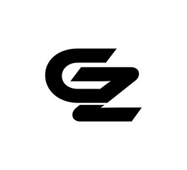 Initial 2 letter Logo Modern Simple Black GZ
