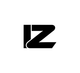 Initial 2 letter Logo Modern Simple Black IZ
