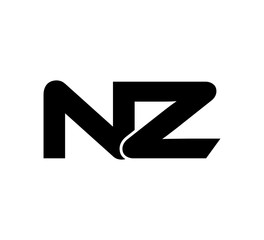Fototapeta premium Initial 2 letter Logo Modern Simple Black NZ 