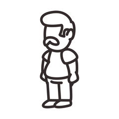 Avatar man with mustache line style icon vector design