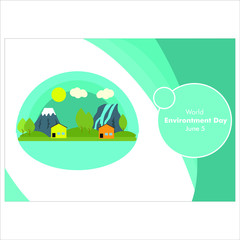 World environment day. World environment day concept. Green Eco Earth. World environment day vector illustration. World environment day background.poster.card