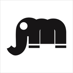 elephant icon on white background