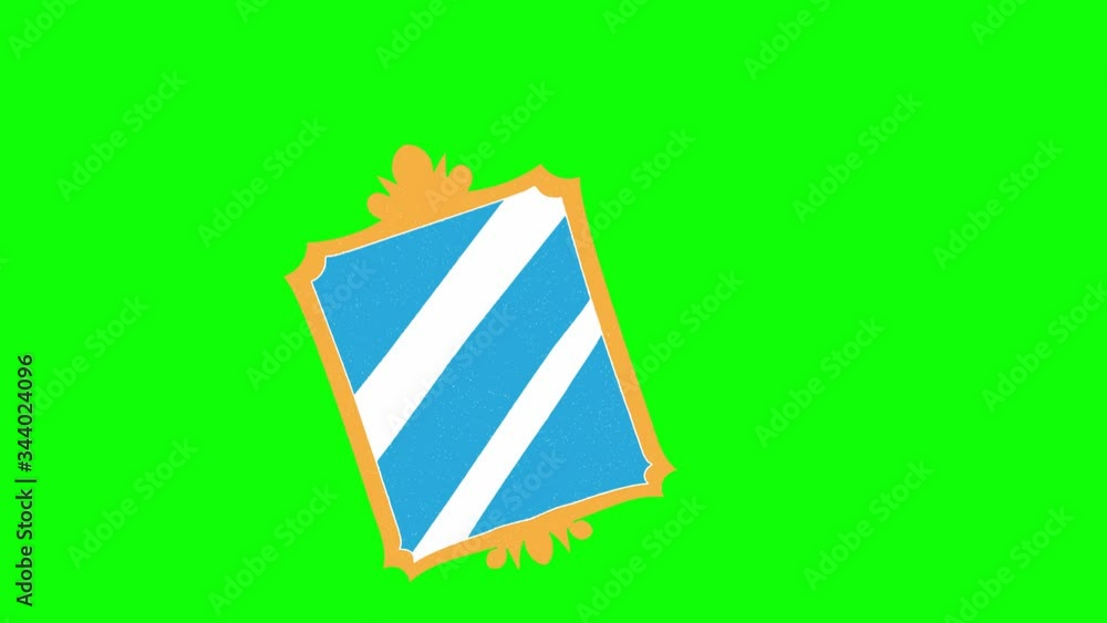Aufkleber mirror hand drawn green screen. floating loop animation