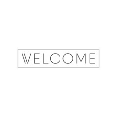 Welcome Text Logo Icon Vector Template Design Illustration