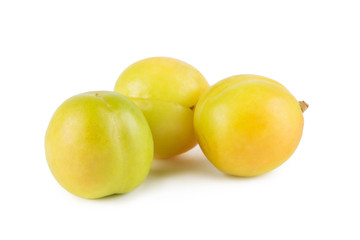 Fresh apricot isolated on white background.