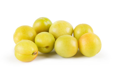 Fresh apricot isolated on white background.