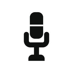 smartphone app buttons concept, microphone icon, silhouette style