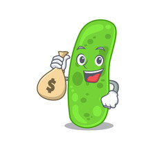 Rich propioni bacteia cartoon design holds money bags
