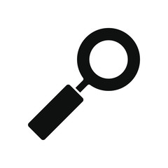 magnifying glass icon, silhouette style