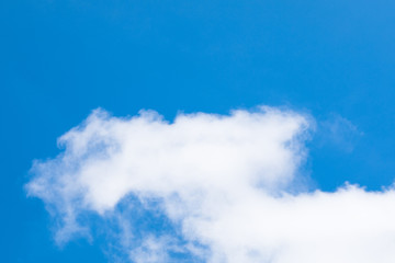 Beautiful white cloud isolated on blue sky background