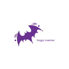 Bat illustration unique logo simple design vector