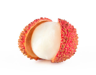 Fresh lychee isolated on a white background.