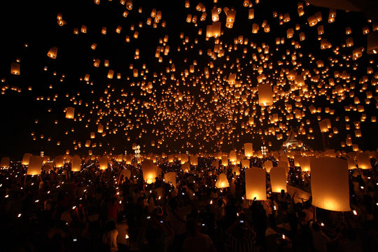 Lanterns At Night