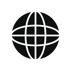 smartphone app buttons concept, global sphere icon, silhouette style