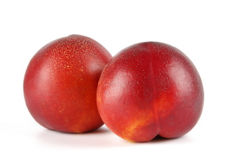 Fototapeta na wymiar Fresh Chinese nectarine peach isolated on white background.