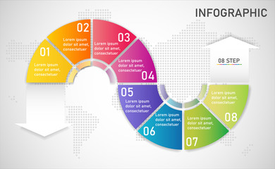 10 steps of arrow infografics template. for your presentation. EPS 10.