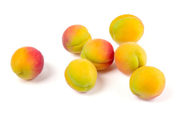 Fresh apricot isolated on white background.