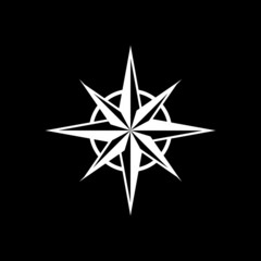 Points of the compass icon on black background