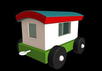 colorful Toy Train for kids with cartoon engine, home
