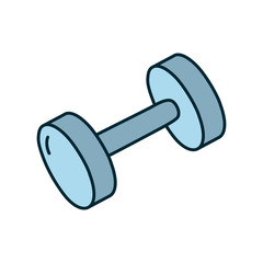 weight dumbells icon, line and fill style