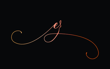 ez or e, z Lowercase Cursive Letter Initial Logo Design, Vector Template