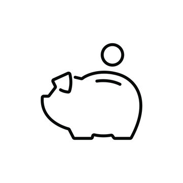 Piggy bank thin icon in trendy flat style isolated on white background. Symbol for your web site design, logo, app, UI. Vector illustration, EPS