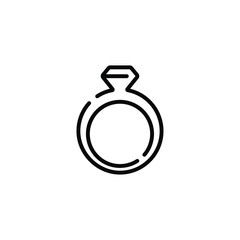 Wedding ring thin icon in trendy flat style isolated on white background. Symbol for your web site design, logo, app, UI. Vector illustration, EPS